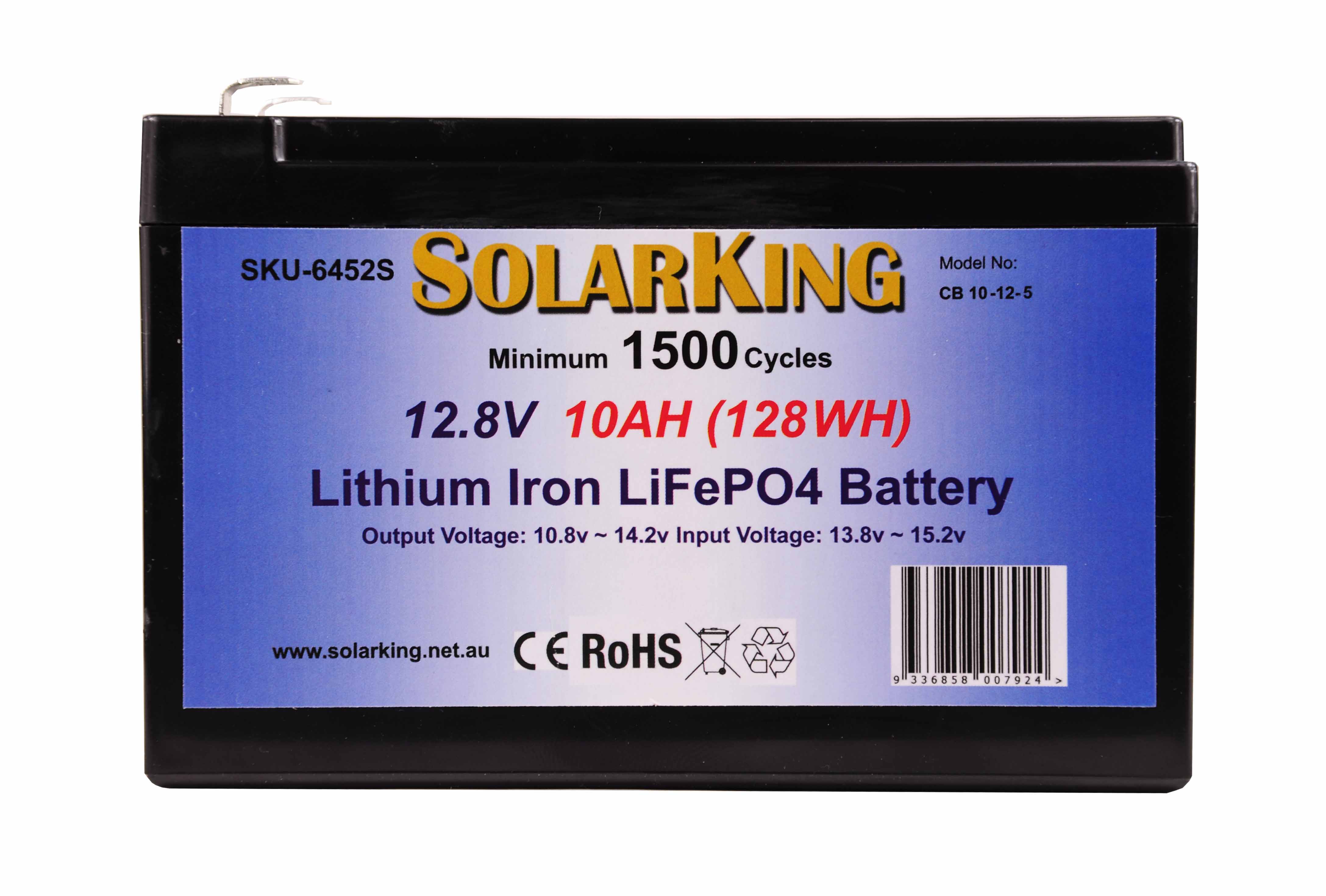 12.8V 10AH Lithium LiFe PO4 SolarKing Battery CB-10-12-5